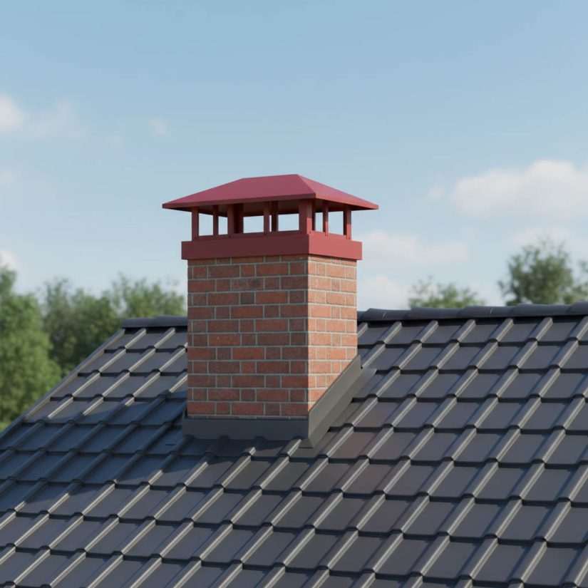 Колпак на трубе дымохода в одном из частных домов Могилёва